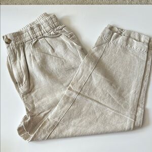 Madewell Wide Leg Pants in Light Beige